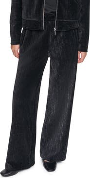 DKNY Metallic Velvet Wide Leg Pants