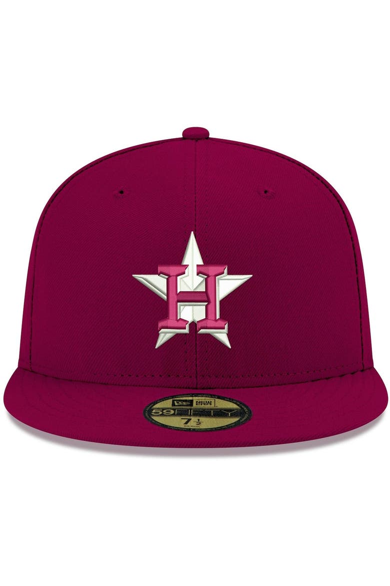 Men's New Era Cardinal Houston Astros White Logo 59FIFTY Fitted Hat, Alternate, color, Cardinal