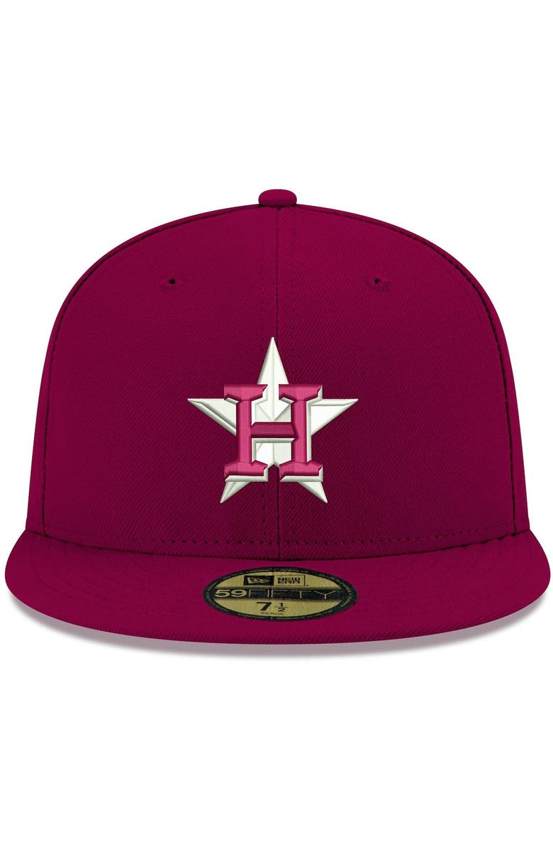 New Era Men's New Era Cardinal Houston Astros White Logo 59FIFTY Fitted Hat, Alternate, color, Cardinal