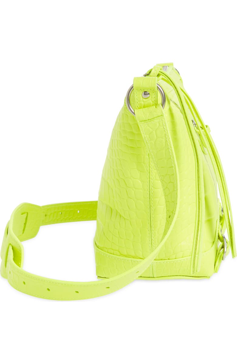 Balenciaga X-Small Neo Classic Croc Embossed Leather Hobo Bag, Alternate, color,