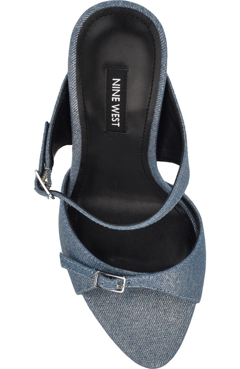 Nine West Reida Stiletto Sandal, Alternate, color, Silver Denim