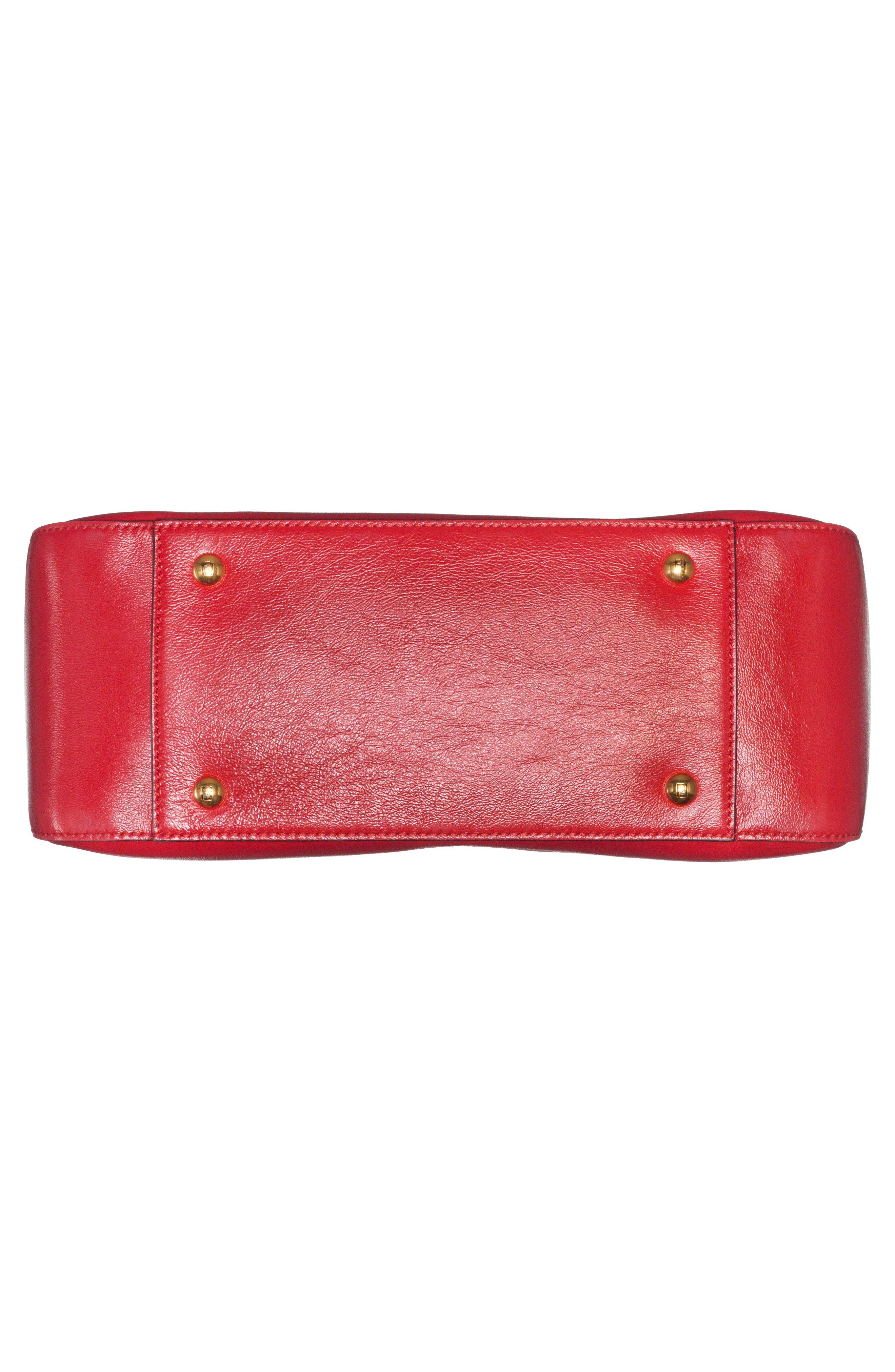 Fendi Small Glacier Top Handle Leather Tote, Alternate, color, 