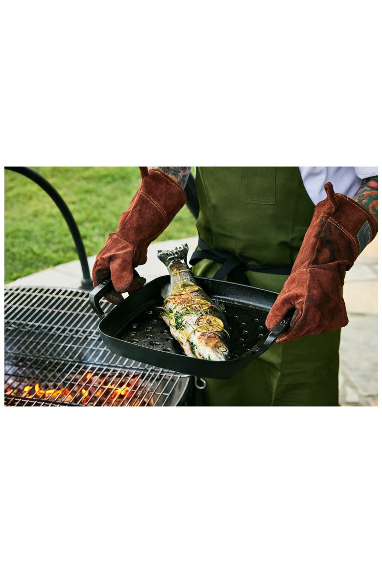 Alpine Cast Iron Square Grill Basket, Alternate, color, MATTE BLACK