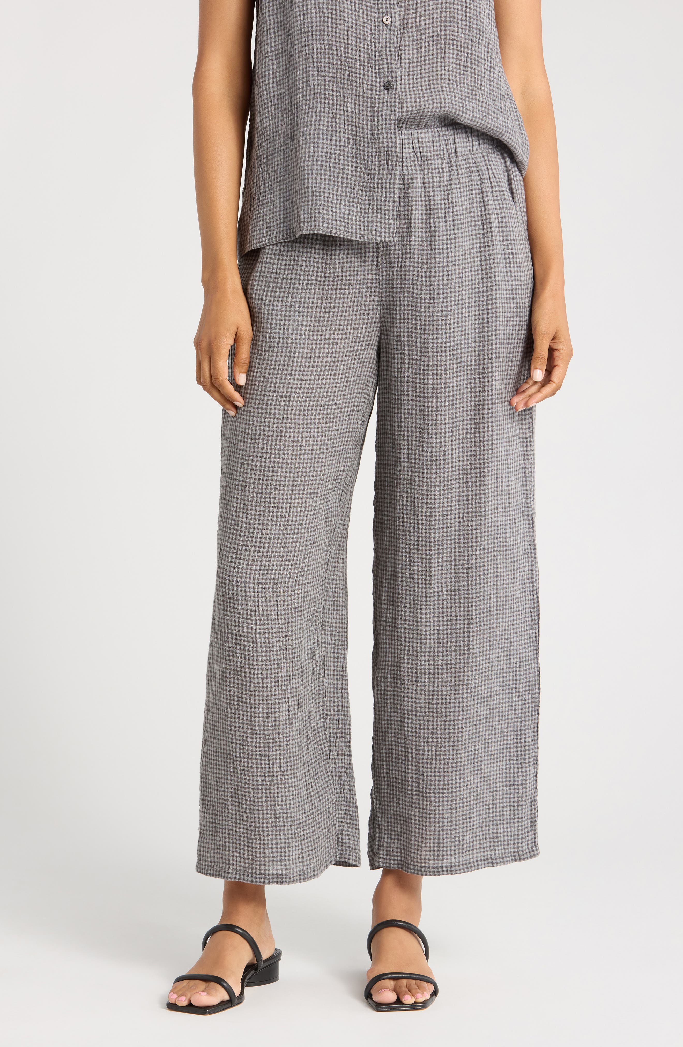 Organic Linen Ankle Wide Leg Pants