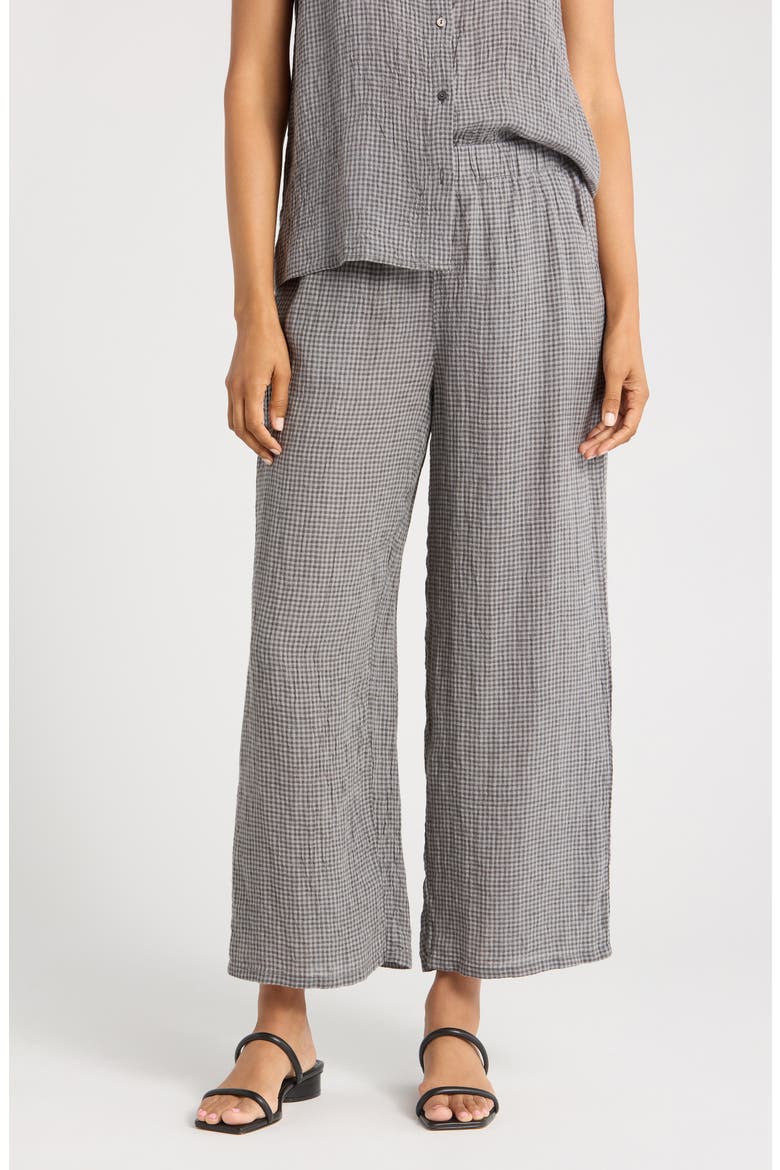 Organic Linen Ankle Wide Leg Pants, Main, color, GEYSER