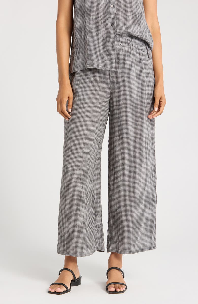 Eileen Fisher Organic Linen Ankle Wide Leg Pants, Main, color, 
