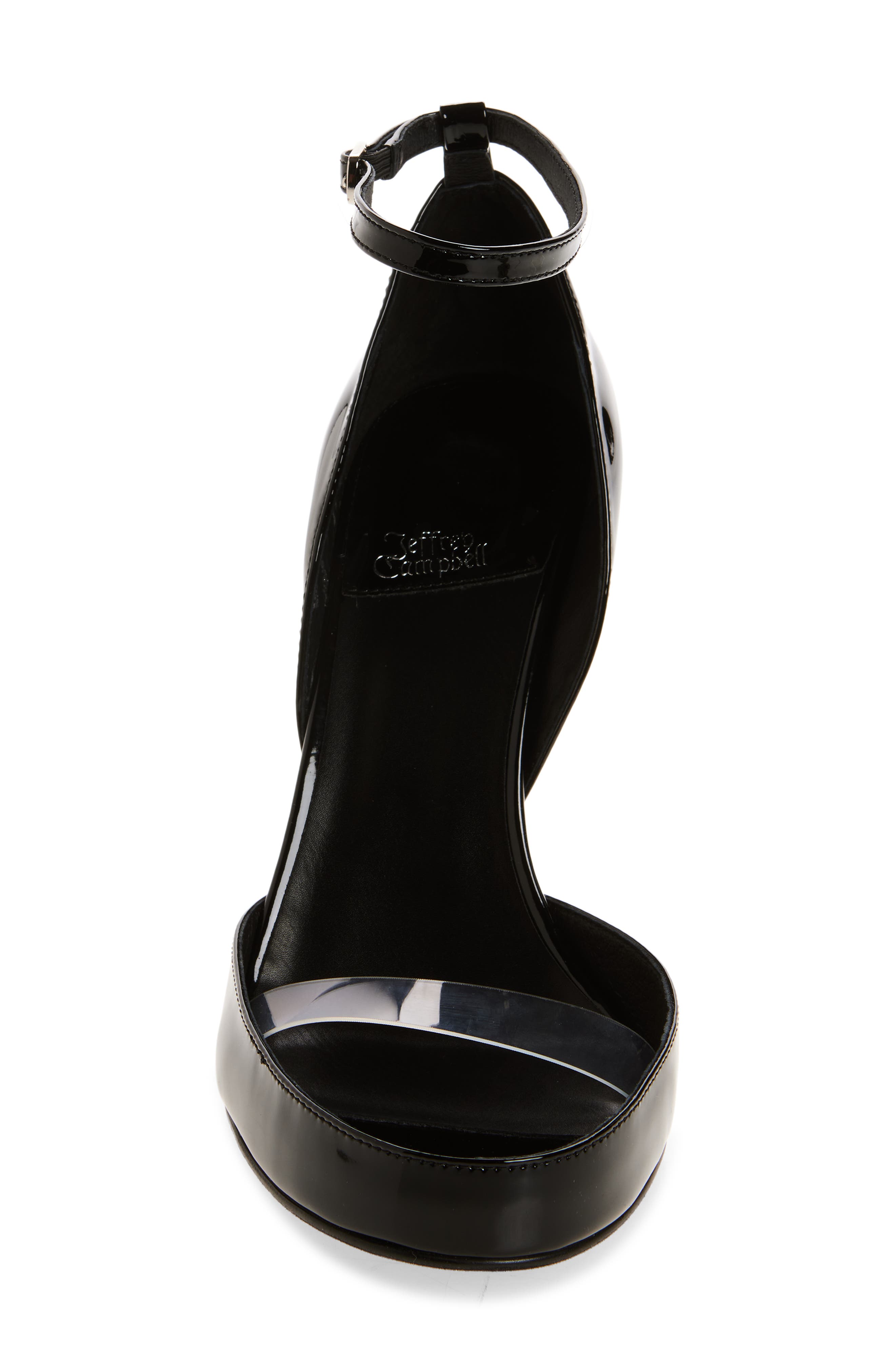 Jeffrey Campbell Gouache Ankle Strap Sandal, Alternate, color, Black Patent