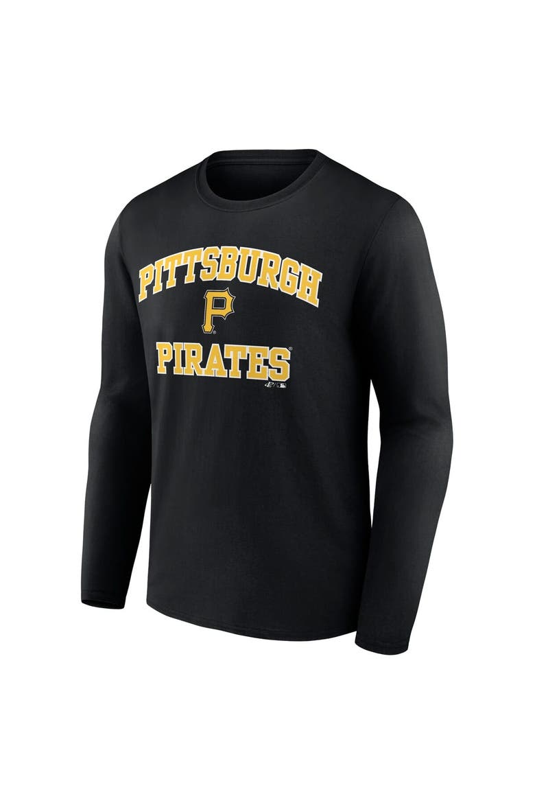 Men's Logo Athletic Black Pittsburgh Pirates Heart & Soul Long Sleeve T-Shirt, Alternate, color, Black