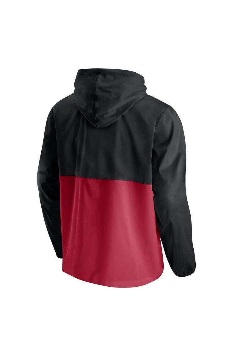 FANATICS Men's Fanatics Branded Black/Red Miami Heat Anorak Block Party Windbreaker Half-Zip Hoodie Jacket, Alternate, color, 