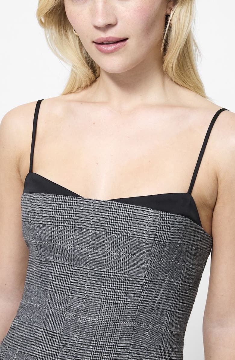 French Connection Owen Plaid Suiting Corset Top, Alternate, color, Charcoal-Black