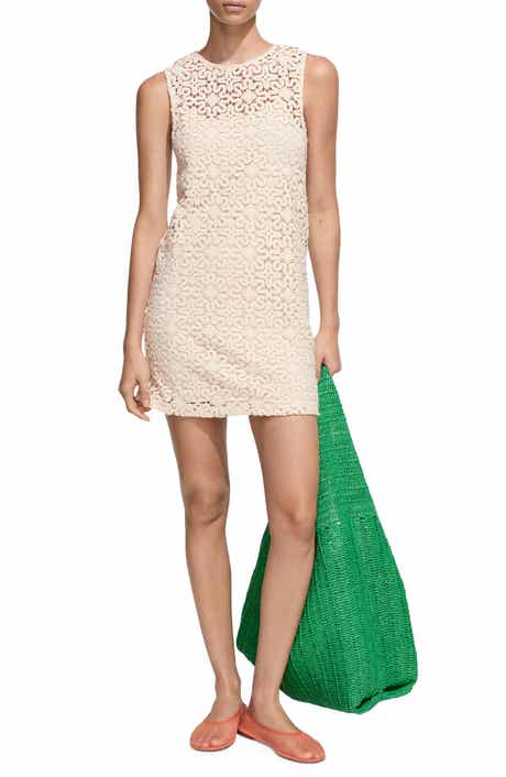 MANGO Floral Open Stitch Sleeveless Dress