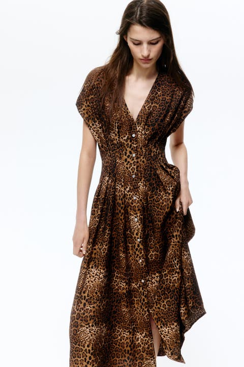 Button-front Midi Dress
