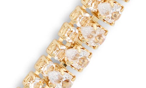 Tasha Teardrop Cubic Zirconia Double Row Tennis Necklace