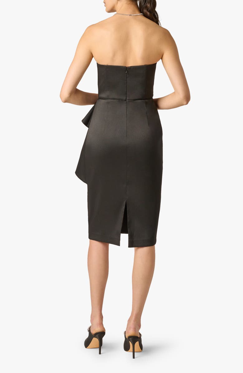 Aidan Mattox Strapless Stretch Mikado Cocktail Dress, Alternate, color, Black