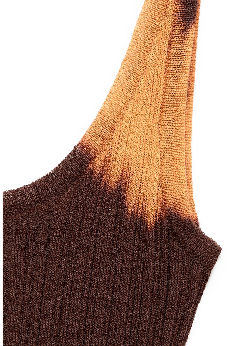 Tie Dye Rib Tank, Alternate, color, BROWN