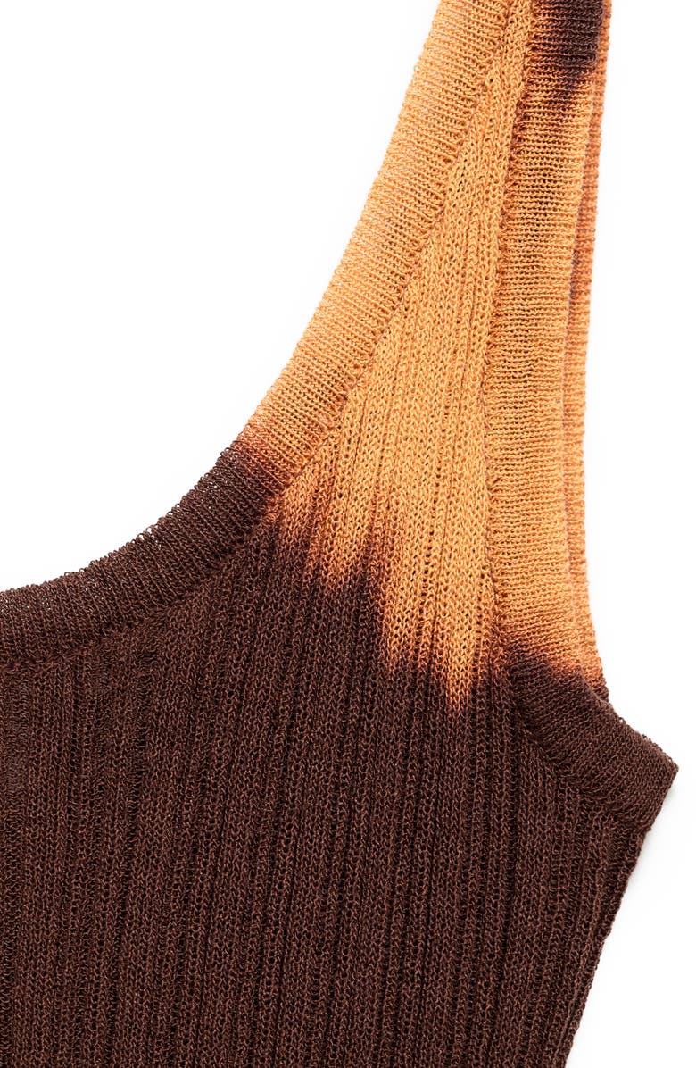MANGO Tie Dye Rib Tank, Alternate, color, Brown