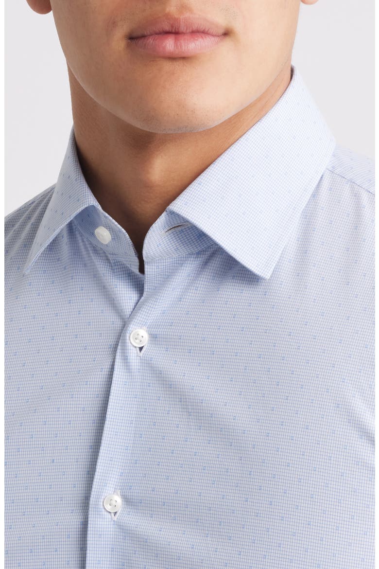 Hank Kent Slim Fit Performance Stretch Cotton Dress Shirt, Alternate, color, MEDIUM BLUE