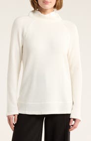 Caslon® Cozy Cowl Neck Long Sleeve Waffle Knit Top