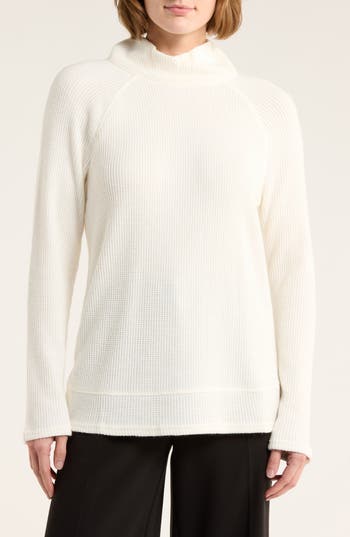 Caslon ® Cozy Cowl Neck Long Sleeve Waffle Knit Top In Neutral