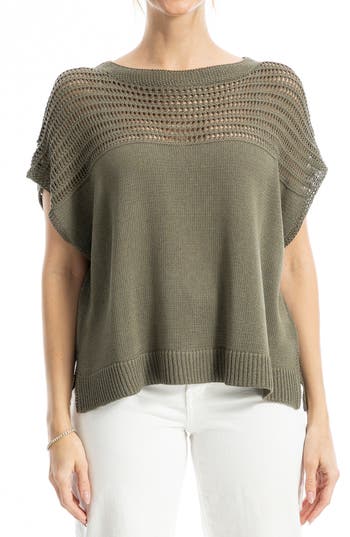 MAX STUDIO MAX STUDIO OPEN WEAVE DOLMAN TANK 