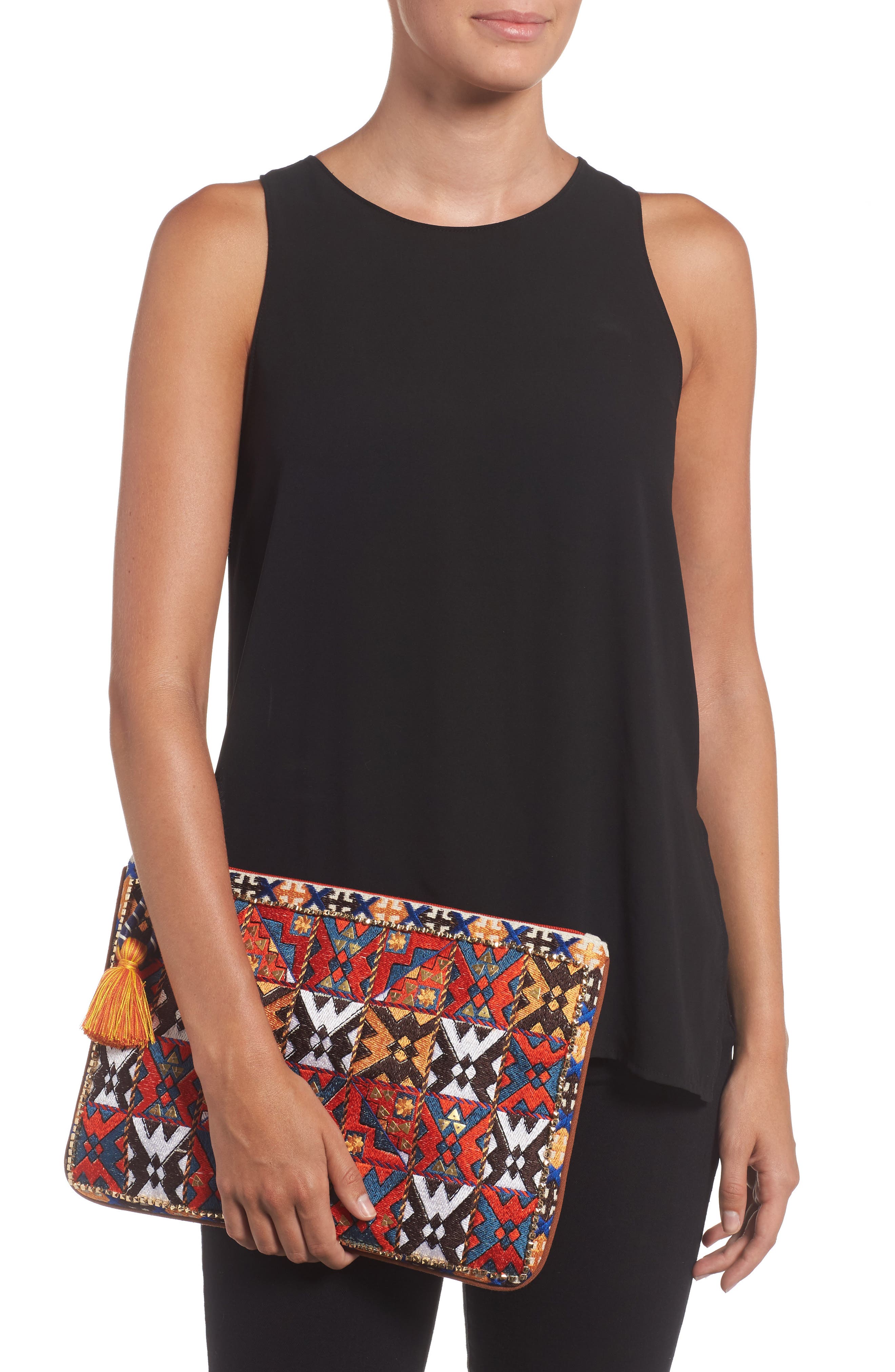 STEVEN by Steve Madden Lunar Beaded Pouch, Alternate, color, 