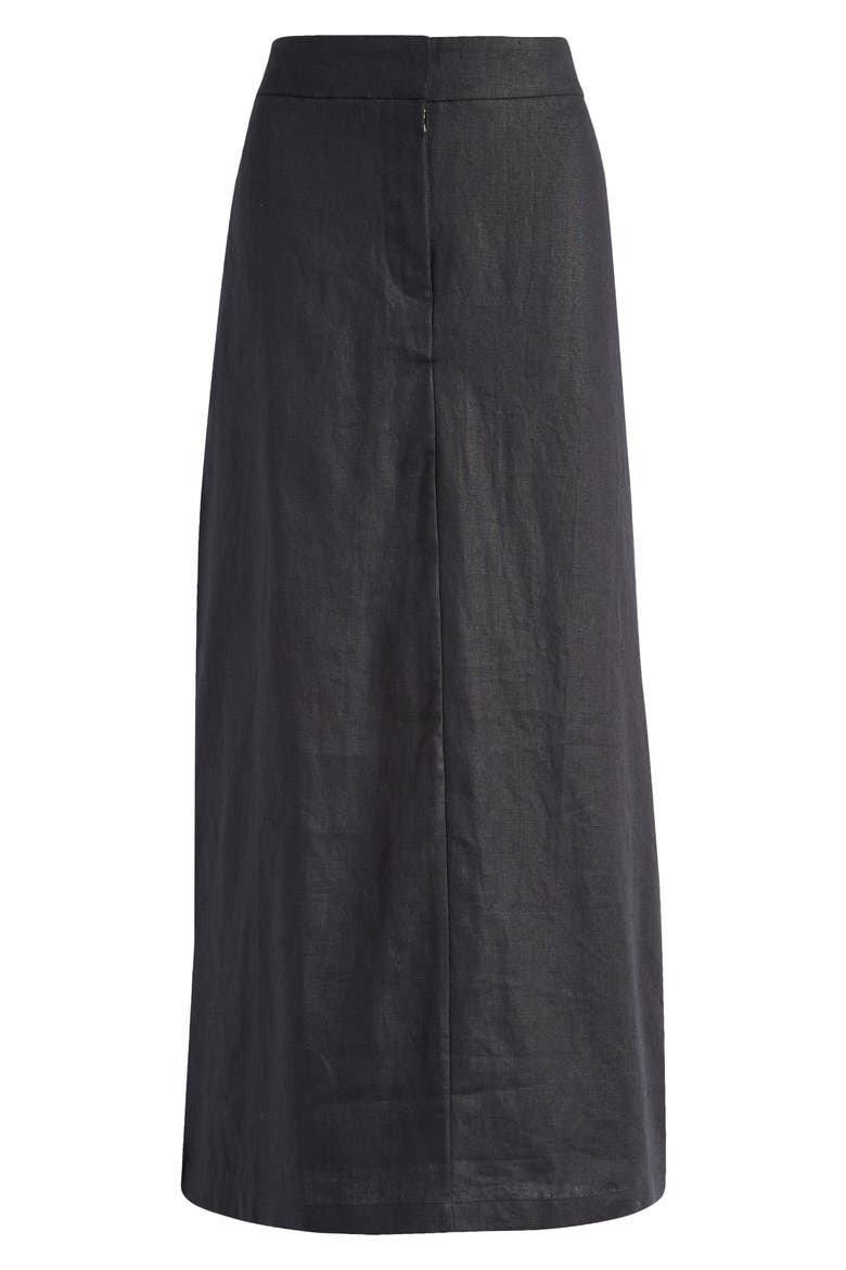 Nelli Linen Maxi Skirt, Alternate, color, BLACK