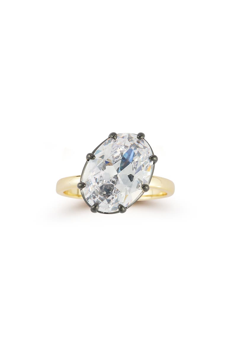 Cubic Zirconia 14k Gold Plate Oval Ring, Main, color, GOLD