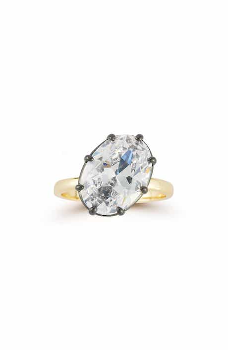 Cubic Zirconia 14k Gold Plate Oval Ring