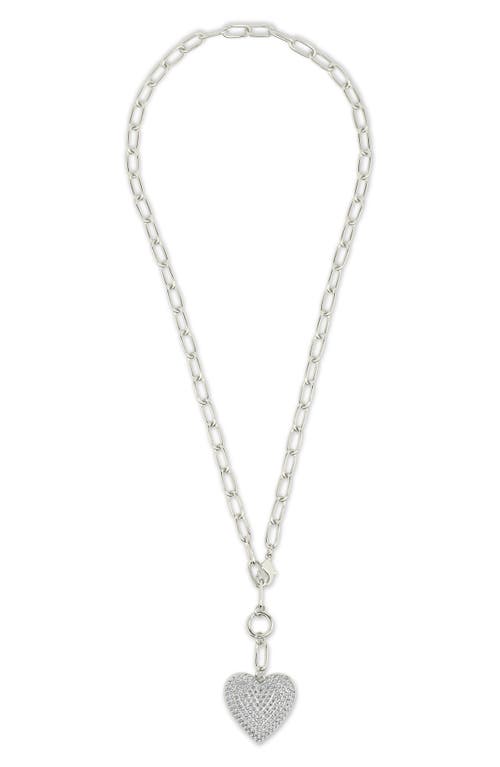 Sterling Forever Disco Heart Pendant Necklace