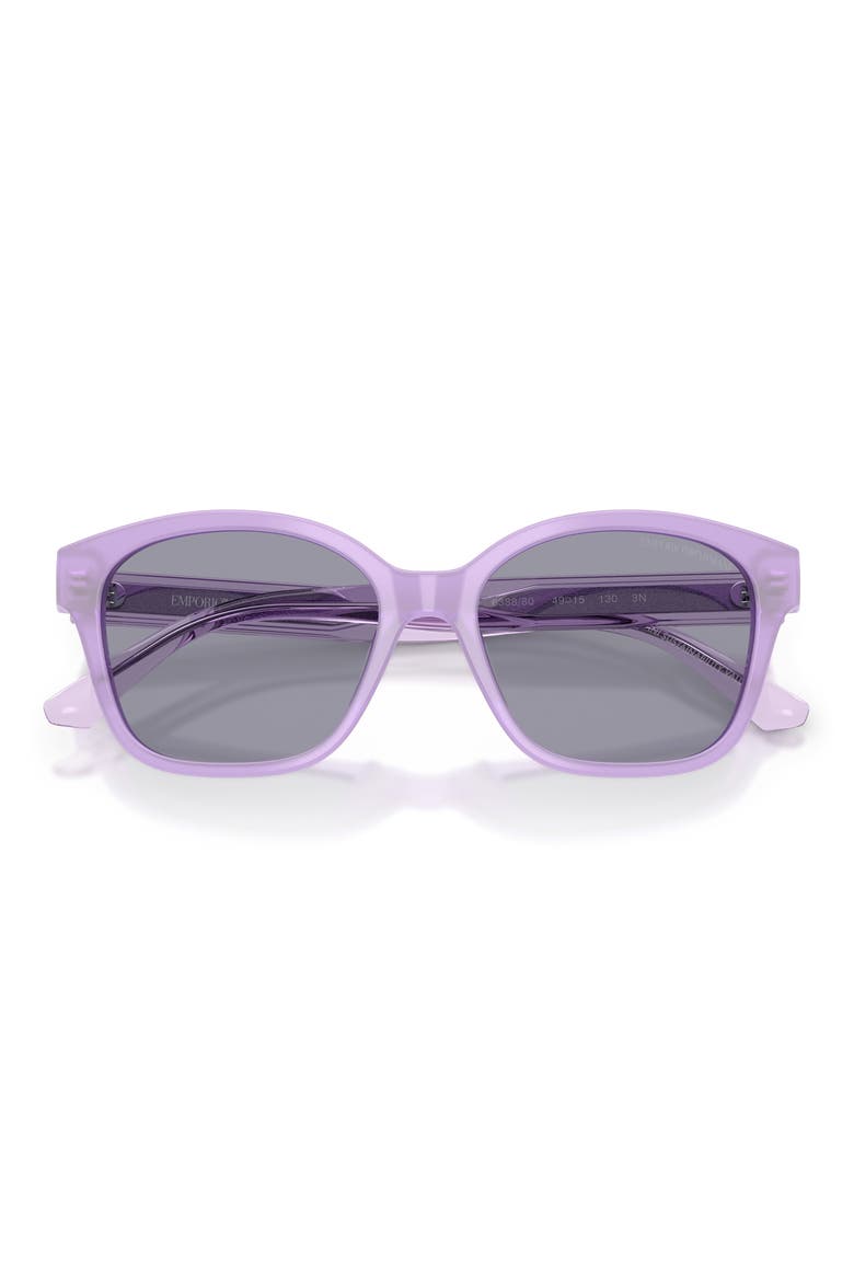 Kids' 49mm Small Cat Eye Sunglasses, Alternate, color, SHINY OPAL LILLAC / BLUE