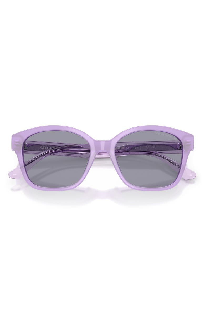 Emporio Armani Kids' 49mm Small Cat Eye Sunglasses, Alternate, color, Shiny Opal Lillac / Blue