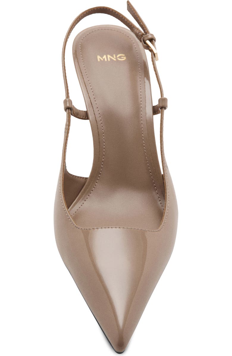 MANGO Pistachio Pointed Toe Slingback Pump, Alternate, color, Beige