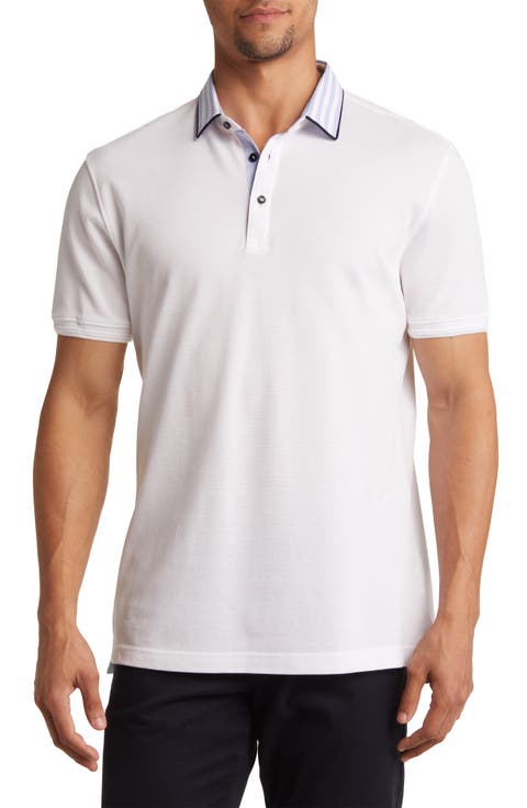 Trim Fit Stripe Collar Short Sleeve Polo