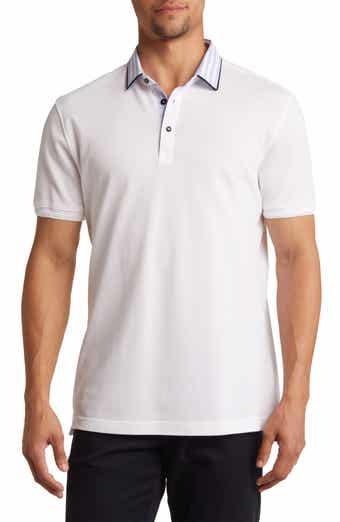Trim Fit Stripe Collar Short Sleeve Polo