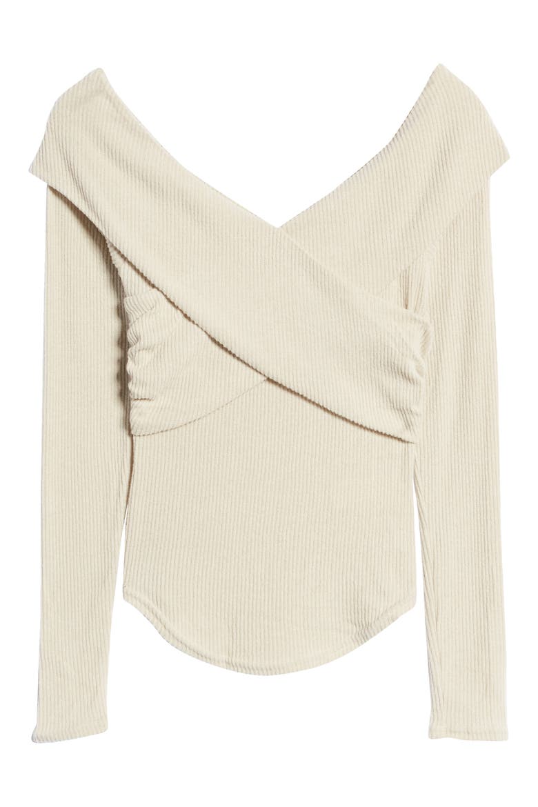 Marley Off the Shoulder Rib Top, Main, color, OATMEAL