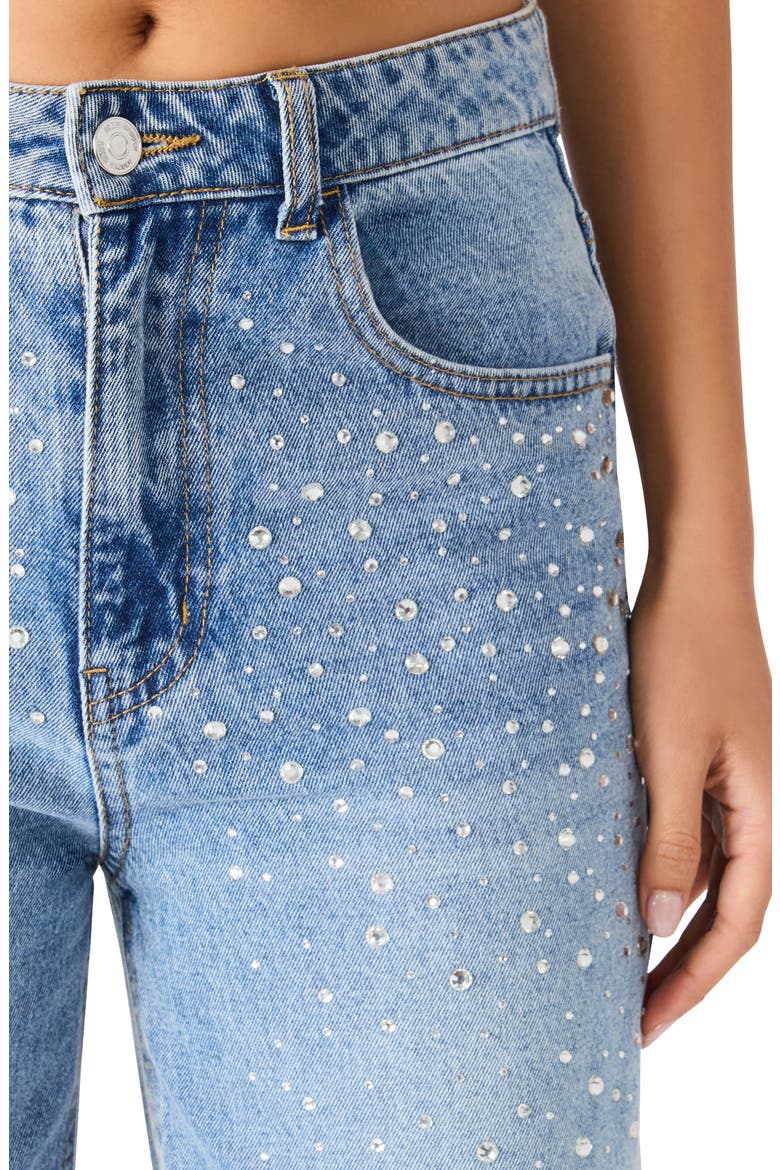 Taylor Crystal Embellished Straight Leg Jeans, Alternate, color, CHLOE WASH