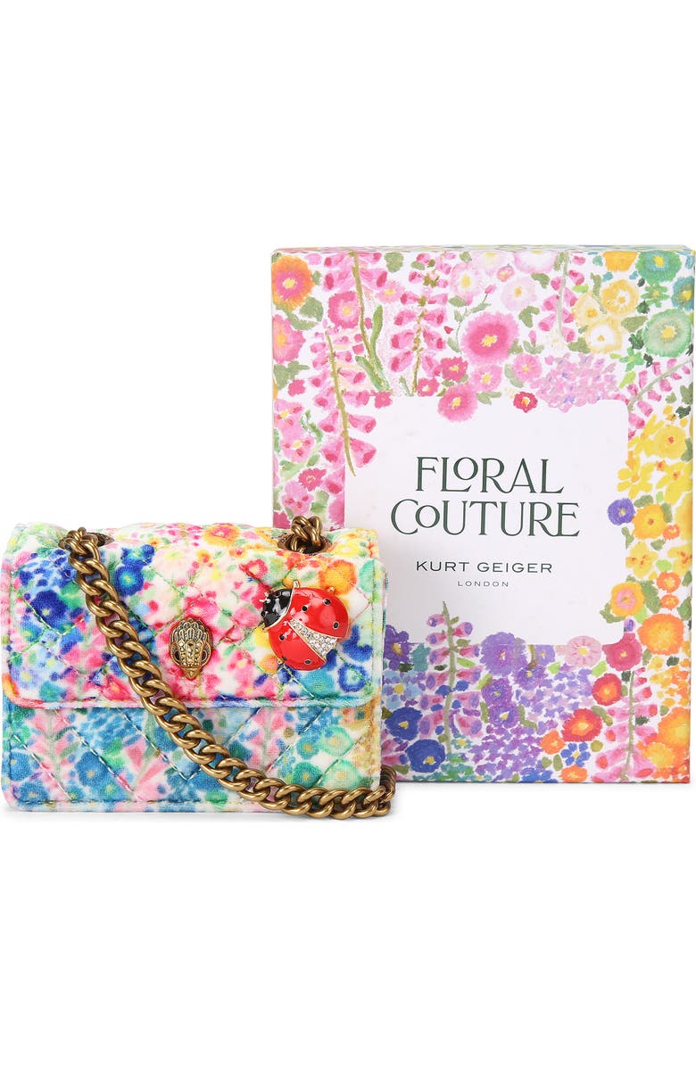 Kurt Geiger London Floral Couture Micro Kensington Floral Quilted Crossbody Bag, Alternate, color,