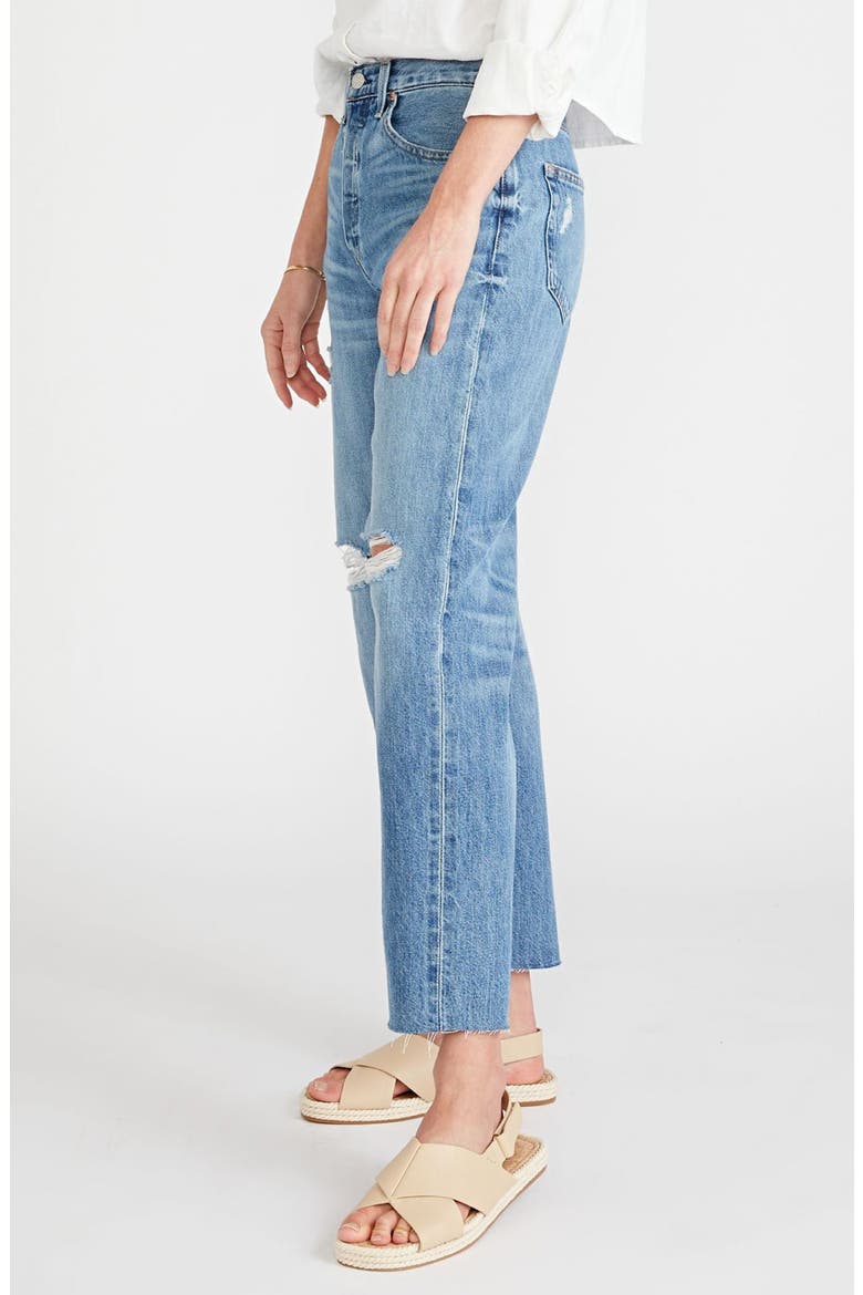 Tyler Ripped High Waist Wide Leg Jeans, Alternate, color, FLEETWOOD