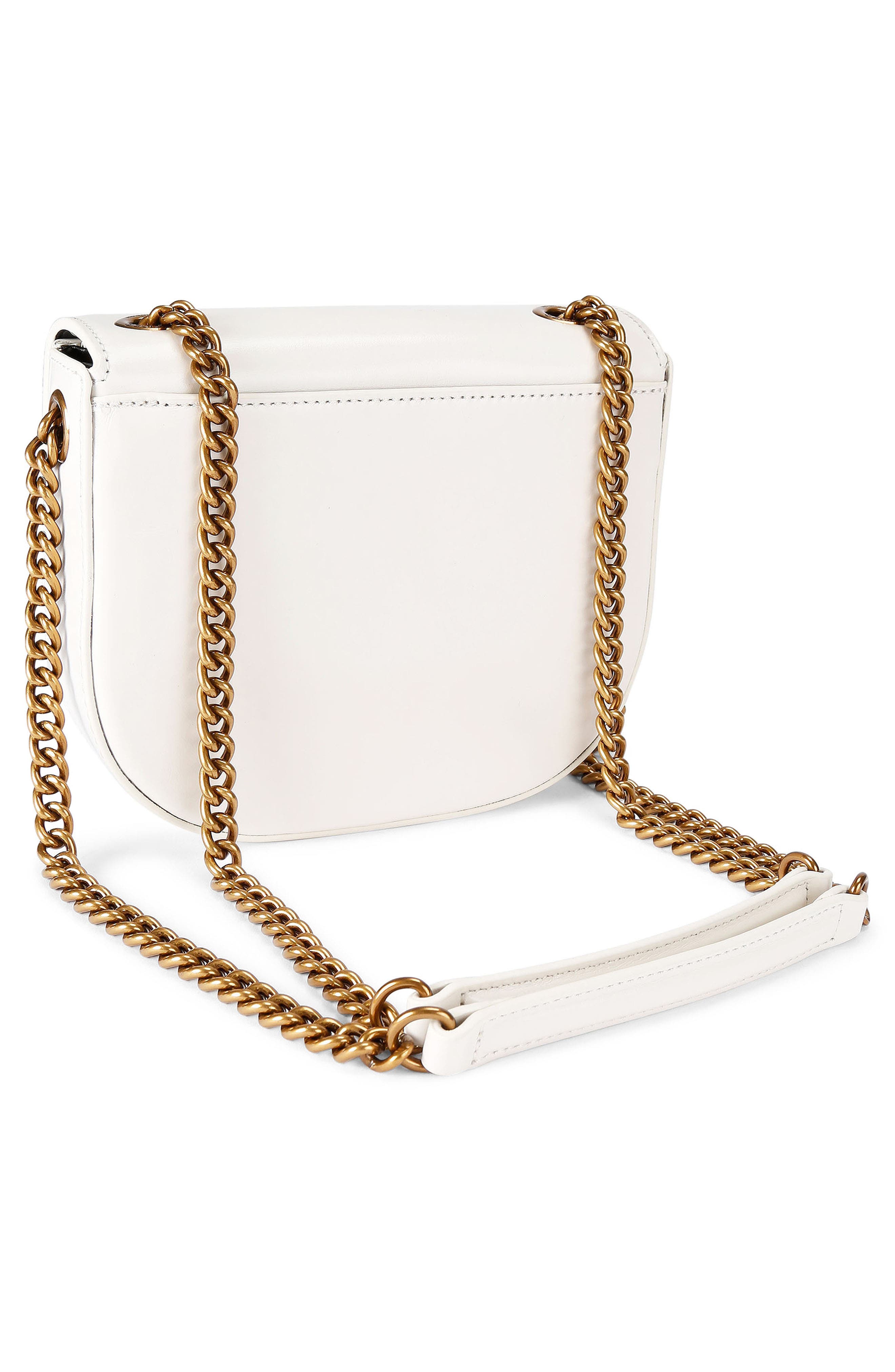 Kurt Geiger London Chelsea Leather Saddle Bag, Alternate, color, Natural