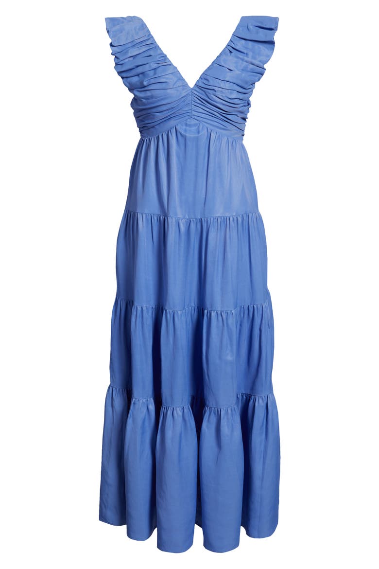 Ruffle Maxi Dress, Alternate, color, BLUE PERSIA