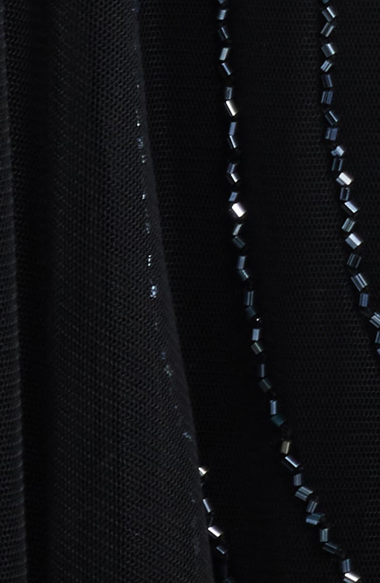 Pisarro Nights Beaded Gown with Long Sleeve Jacket, Alternate, color, Black/ Gunmetal