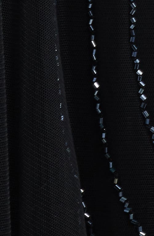 Pisarro Nights Beaded Gown With Long Sleeve Jacket In Black