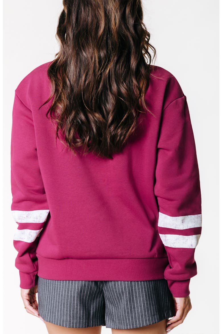Varsity Logo Relaxed Zip Sweat, Alternate, color, Bordeaux