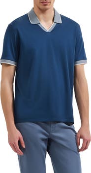 Bugatchi Pima Cotton Johnny Collar Polo