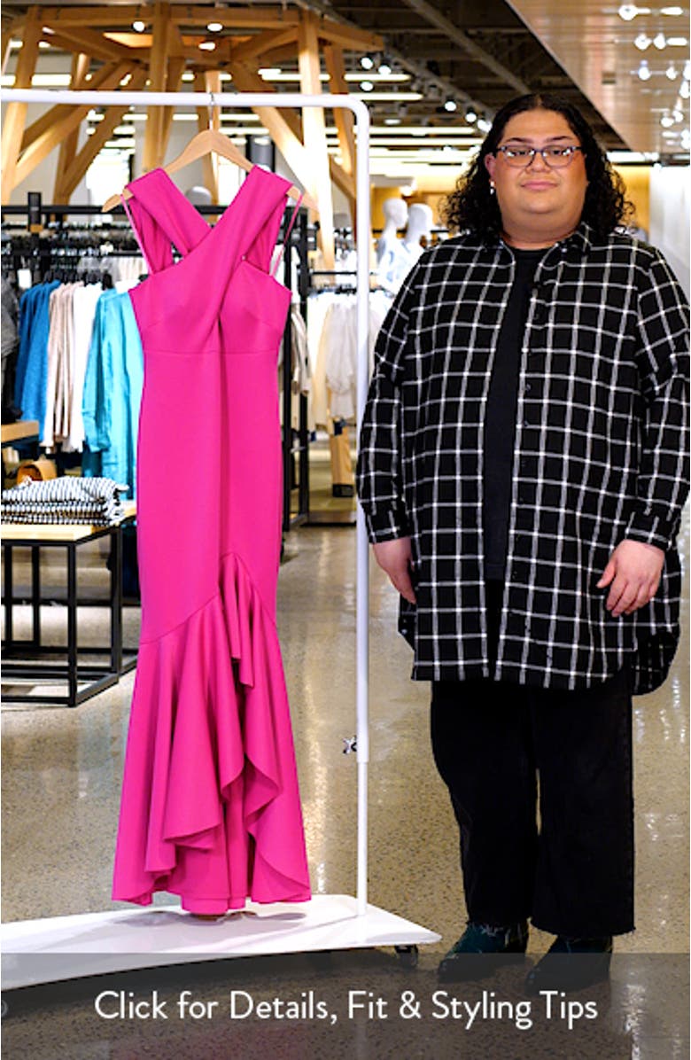 Cross Neck High-Low Evening Dress, sales video thumbnail