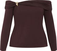 City Chic Ruched Off the Shoulder Top