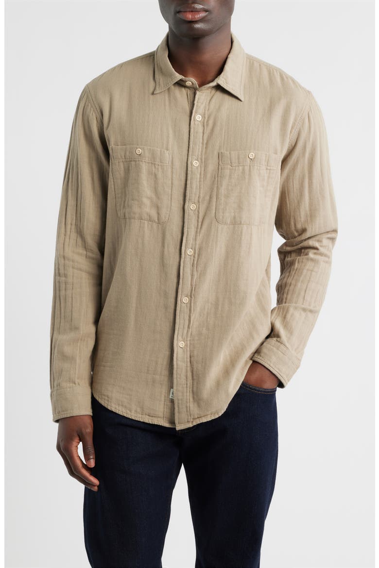 Wayne Button-Up Work Shirt, Main, color, KHAKI SAND