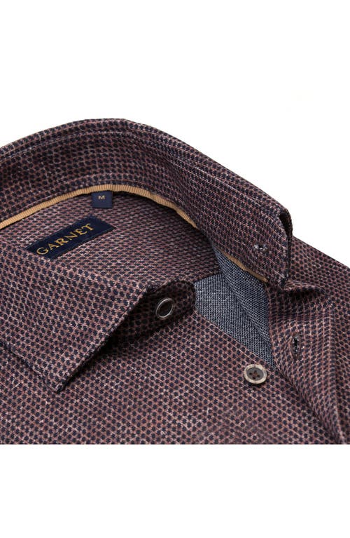 Studio Garnet Los Angeles Heritage Knit Button-down Shirt In Brown