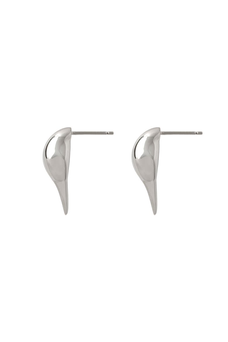 Duck Stud Earrings, Alternate, color, Silver