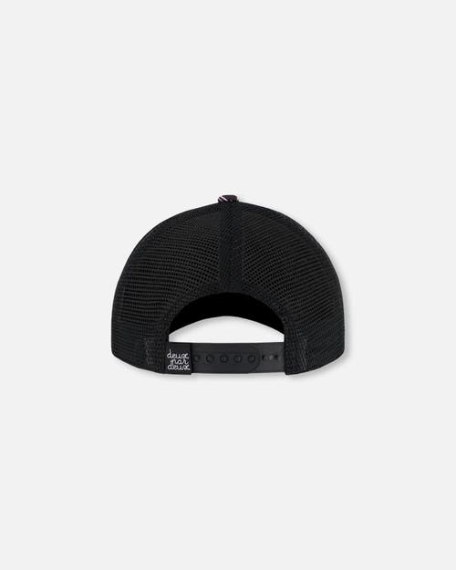 Deux Par Deux Baby Girl's Printed Cap Black And Blue And Pink Items In Black And Blue And Pink Items
